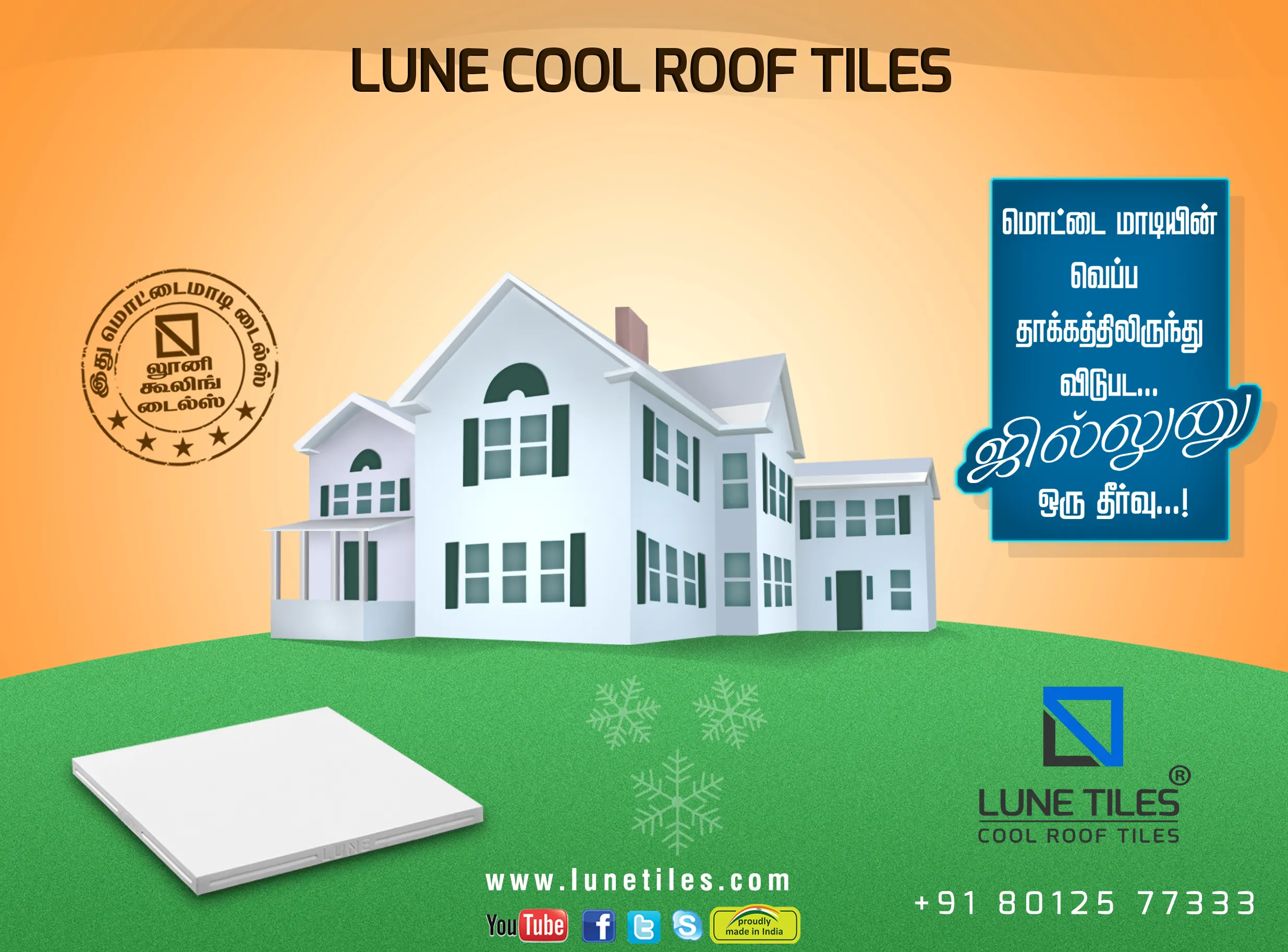 Cool Roof tiles, Heat resistance tiles, Cool tiles, Thermal insulation tiles, cooling tiles, Weathering tiles and White tiles
